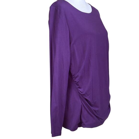 Talbots purple LS Tshirt, XLP, minimalist, cozy, layering, essential, bright - Picture 2 of 5